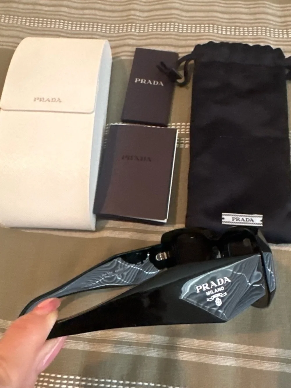 Prada Black Angular Frame Sunglasses